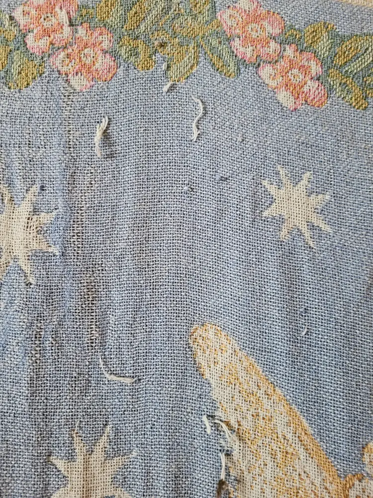 Vintage AngelWoven Tapestry Afghan Throw c.1990s - As Is