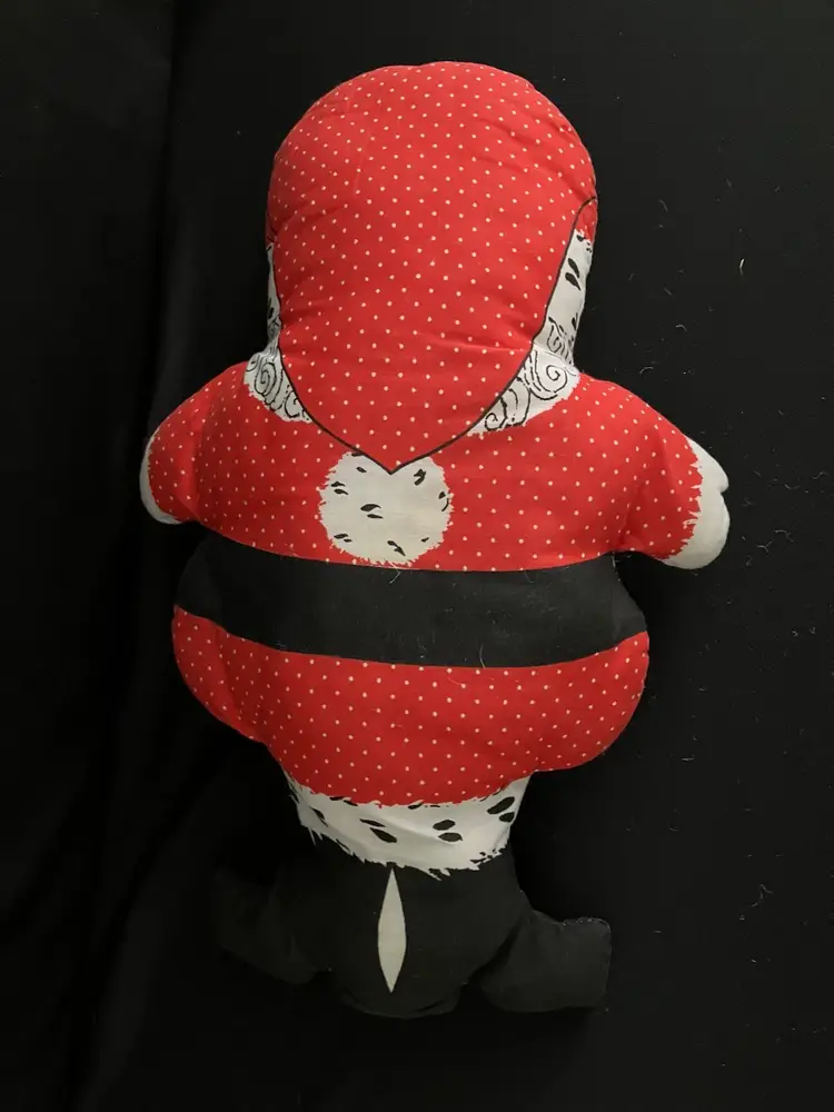 Santa Pillow / Plush Toy - Vintage - Stamped Fabric Of Santa, Handmade Into Pillow 12”x16”