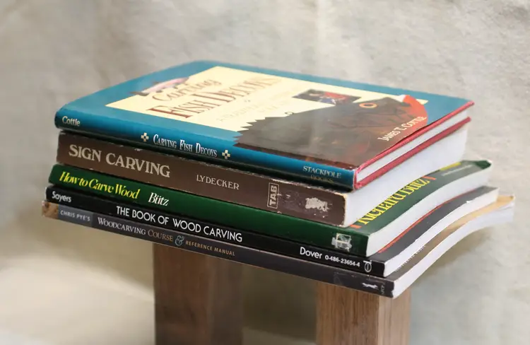 Lot of 5 Wood Carving Books - Instructional / Techniques / Designs / Projects