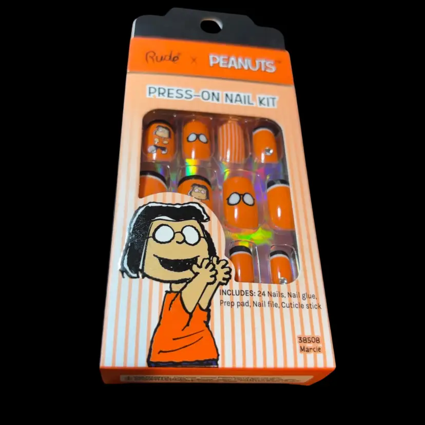 Rude X Peanuts Press On Nails Includes 24 Nails Nail Glue Prep Pad Nail File Cuticle Stick Marcie