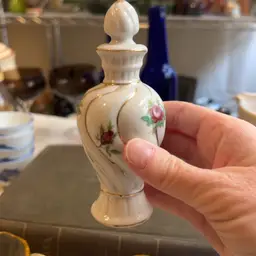 Ceramic Perfume Bottle Pink Roses