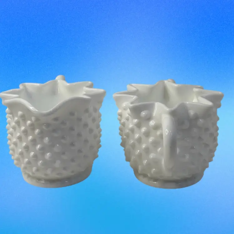 Fenton Milk Glass Hobnail Sugar And Creamer
