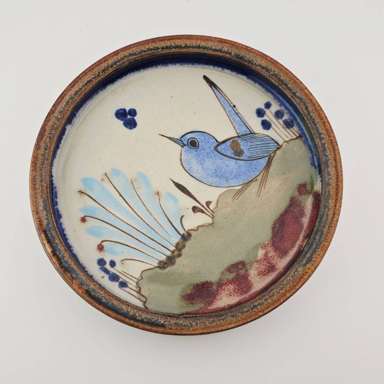 Vintage Blue Bird Ken Edward's Pottery Plate Dish