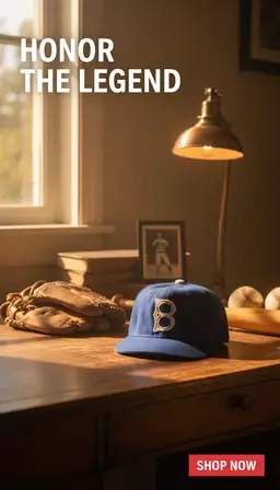 Jackie Robinson Licensed Brooklyn Dodgers "B" Wool Cap #42 Adjustable