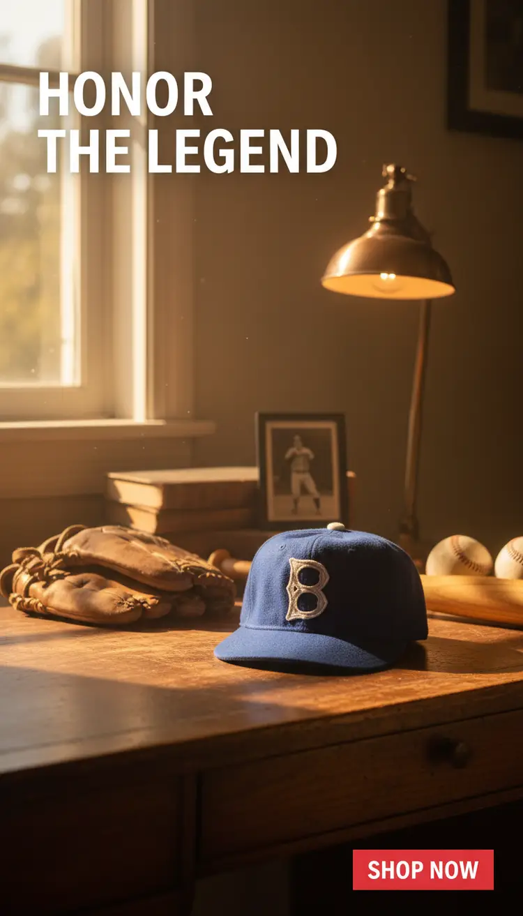 Jackie Robinson Licensed Brooklyn Dodgers "B" Wool Cap #42 Adjustable