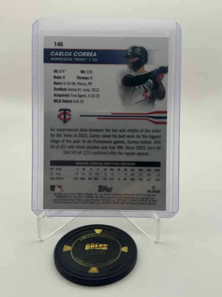 Carlos Correa 25/25 Bookend 2024 Topps Pristine - Minnesota Twins