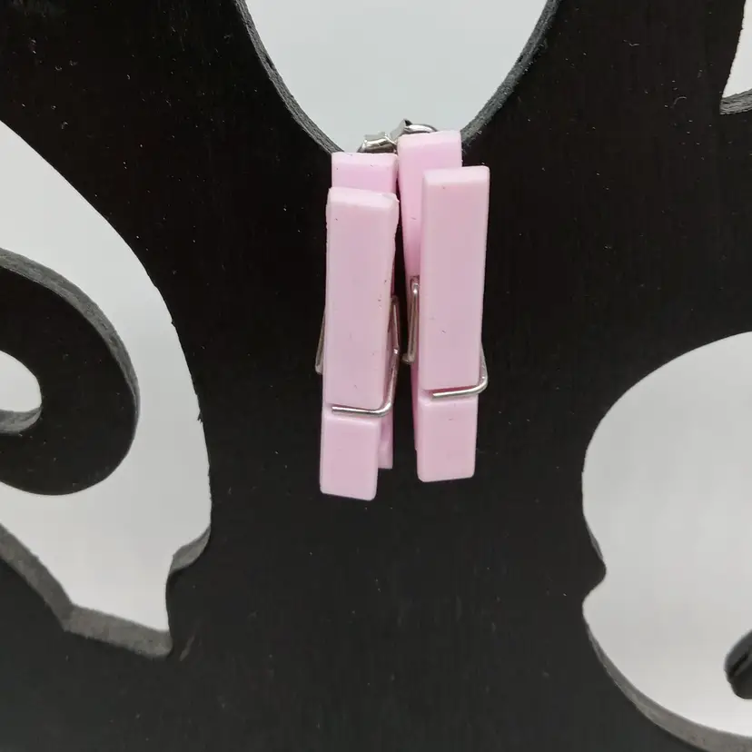 Pink Clothespin Studs