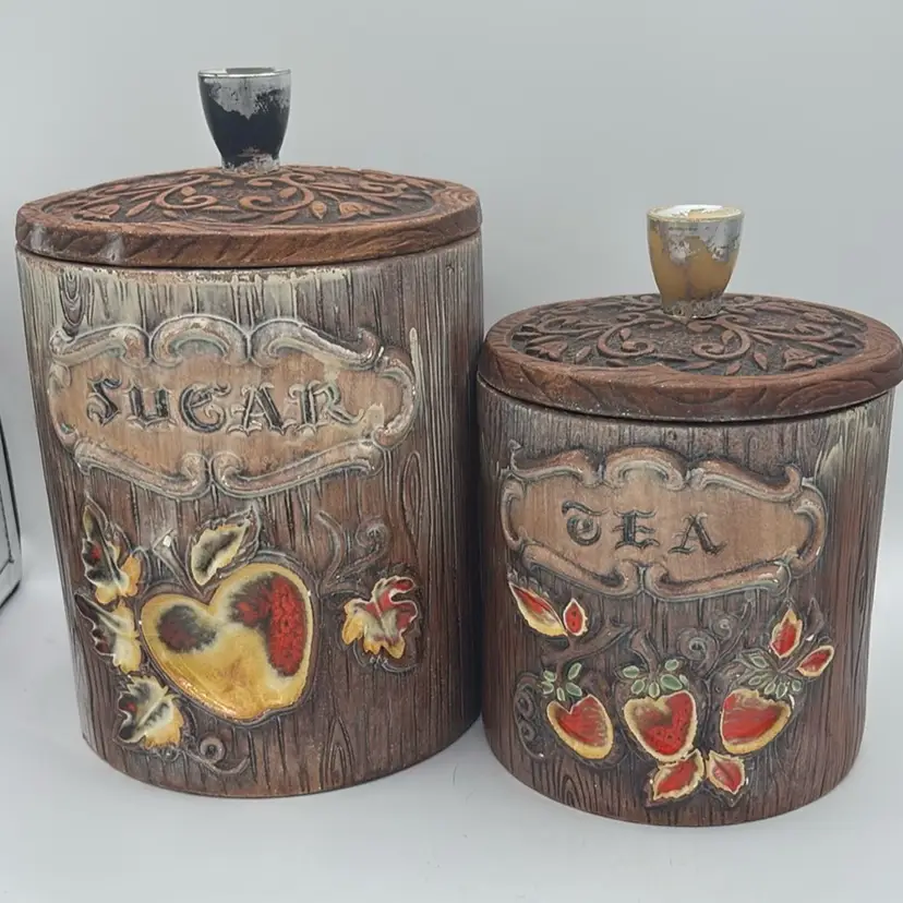 Vintage Treasure craft Canister Set - Wear Shown