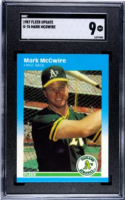 Mark McGwire 1987 Fleer Update U-76 Oakland Athletics SGC 9