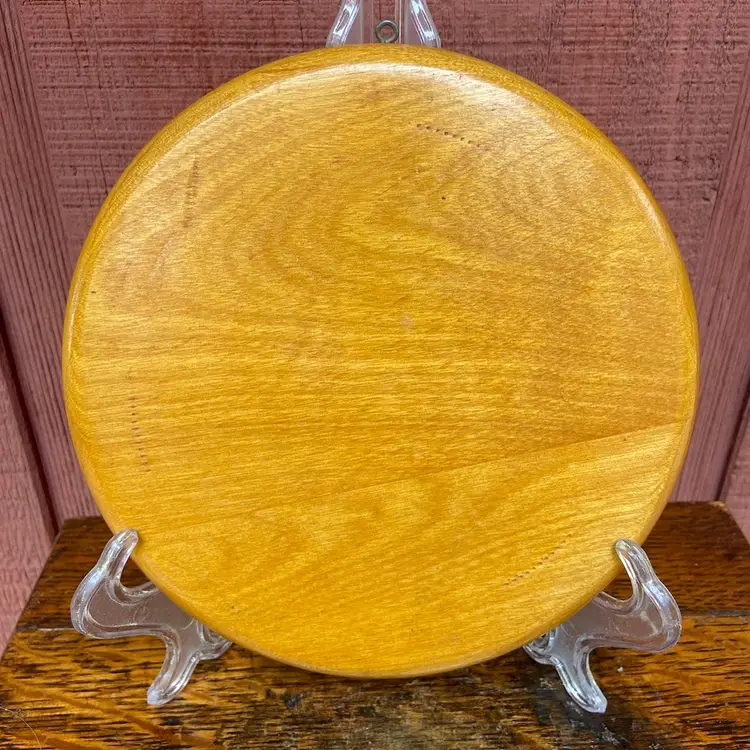 Wooden Wall Decor, Hand-painted Mouse On Teacup With Plate Of Cheese. Includes Hanger. 7.5”