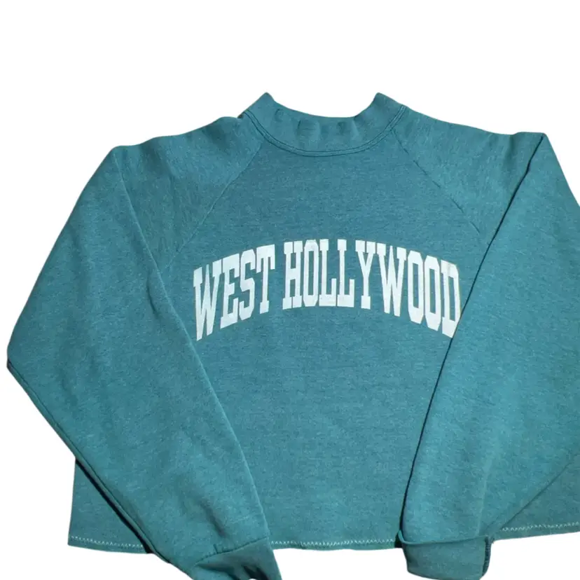 “West Hollywood” Oversized Crop Sweatshirt- Large