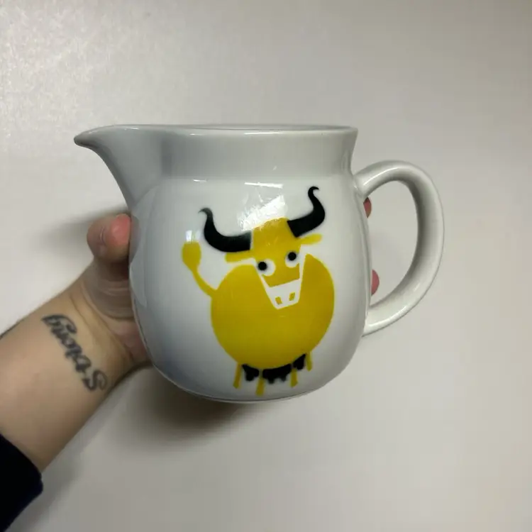 Vintage MCM Arabia Finland Bull Pitcher