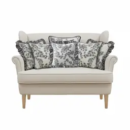 SOGA 6PC Gray Floral Pillowcase Set Ruffle Trim & Dark Gray Design 45cm Decorative