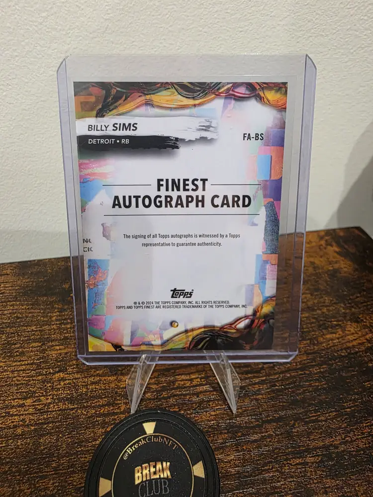 Billy Sims 2024 Topps Finest Auto /25
