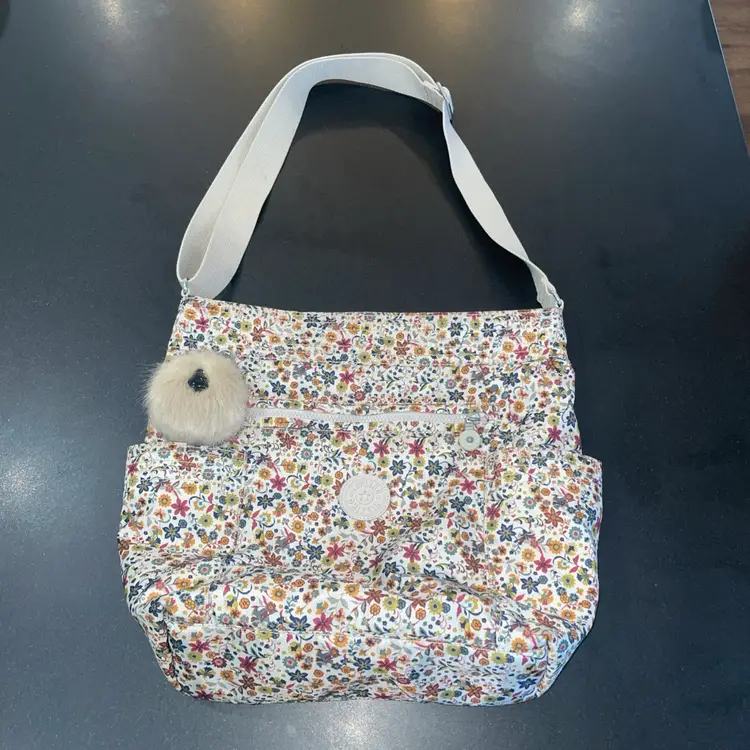 Kipling Women's Elysia Floral Printed Shoulder Bag with Adjustable Strap HB7313 17” Wide