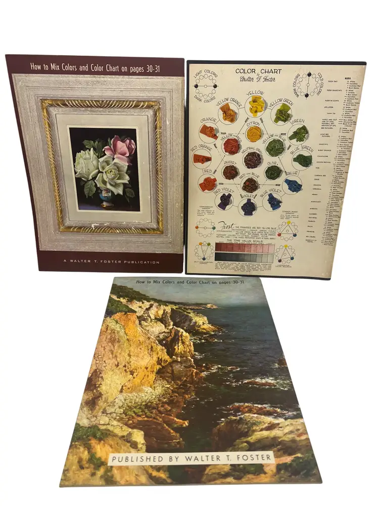 Walter T Foster How to Draw & Paint Flowers Landscapes Seascapes Vintage Lot