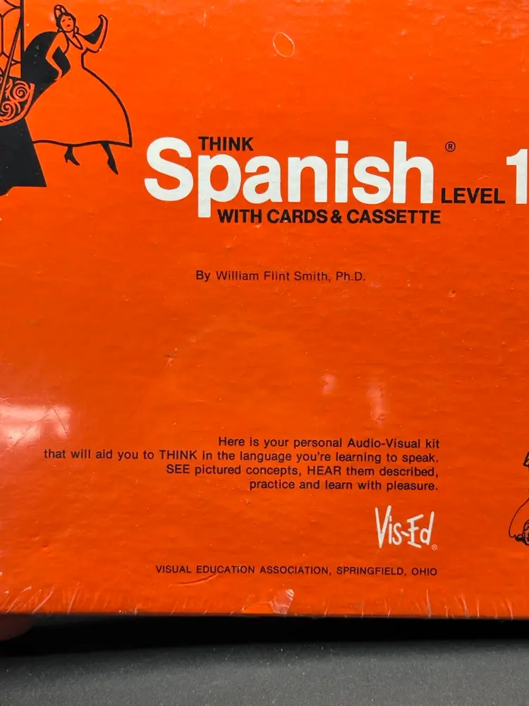 Think Spanish level 1 with cards and cassette.  Beginning Student Course
