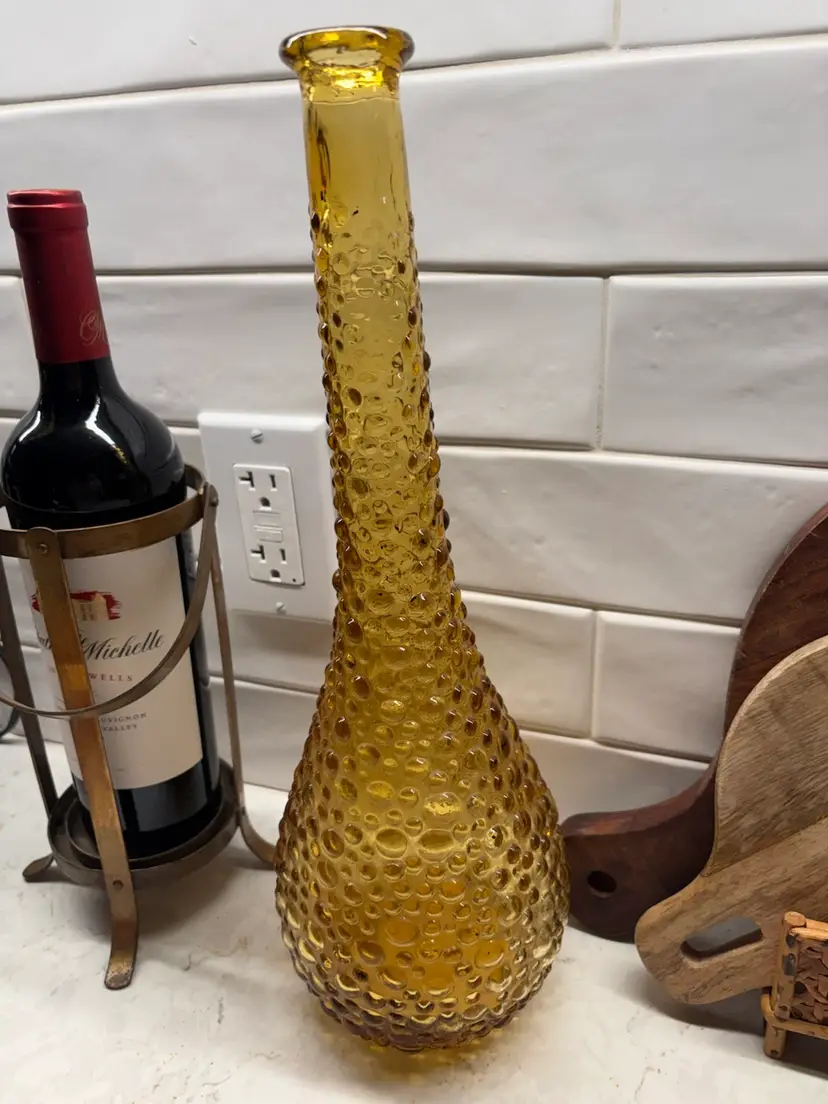 Vintage Mid century Bubble Glass Vase