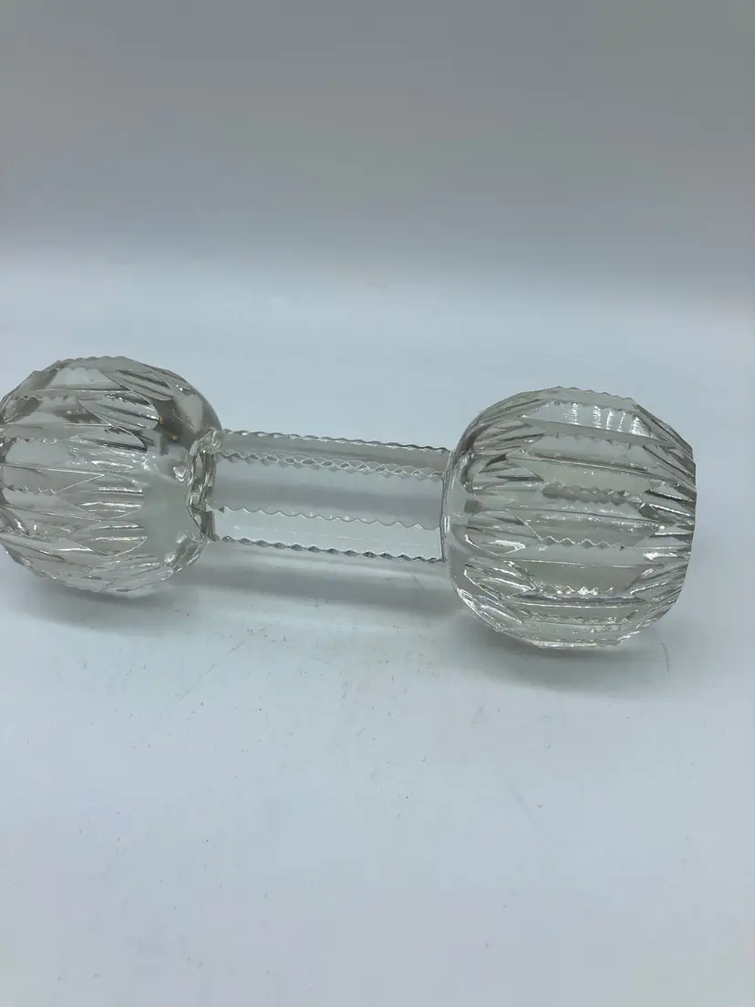 Extra Large Vintage American Brilliant cut glass barbell-shaped knife rest