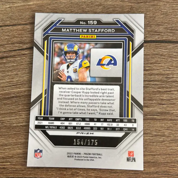 Matthew Stafford
2022 Prizm Green Hyper /175
Los Angeles Rams 