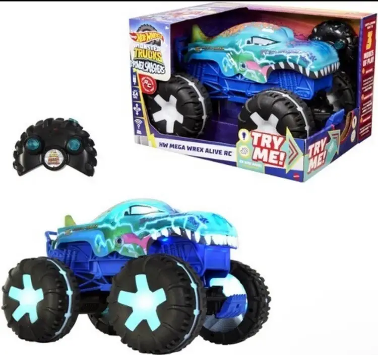 Mattel - Hot Wheels Monster Trucks 1:15 Scale Mega-Wrex Alive R/C Vehicle New