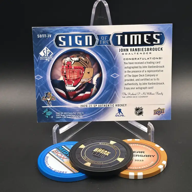 John Vanbiesbrouck Auto 2020-21 Upper Deck SP Authentic Hockey Sign Of the Times Autograph Insert Card #SOTT-JV - Florida Panthers