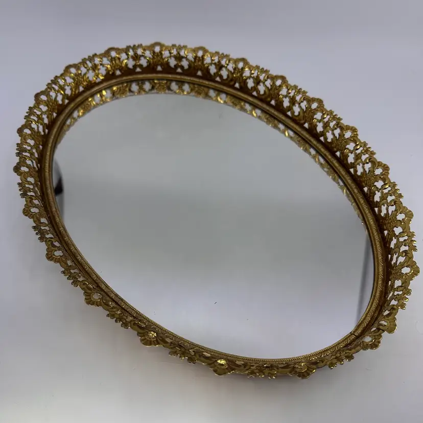 Ornate Brass Framed Vanity Mirror