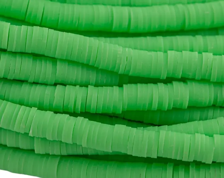 Glow in the Dark- 6mm BEAUTIFUL Soft AFRICAN Colored VINYL Heishi beads Clay Disc - 16 inch strand- Edc Beads