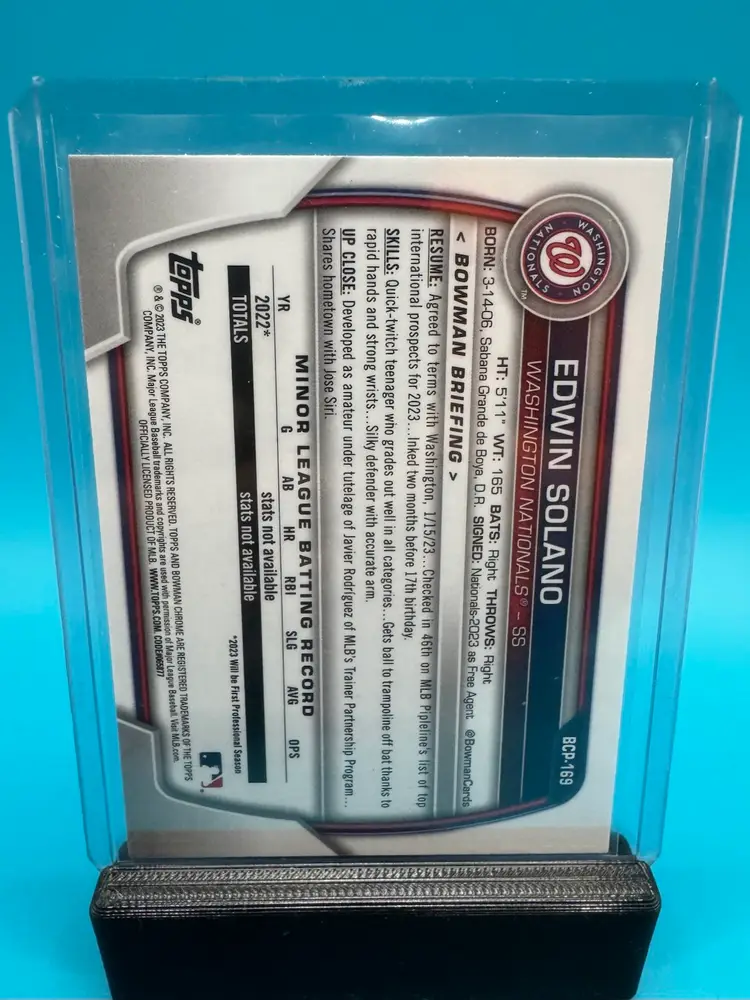 Edwin Solano 1st Bowman Chrome Shimmer Refractor Washington Nationals