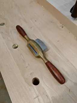 luban brass spoke shave with tropical hardwood handle