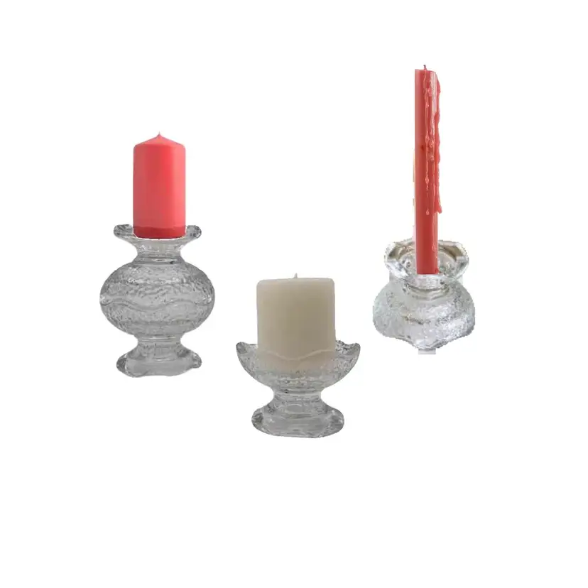 4pc Stax Candle HoldersBy Anchor Hocking Stackable ReversibleHolds Taper Votive Or PillarPebbled Texture Surface