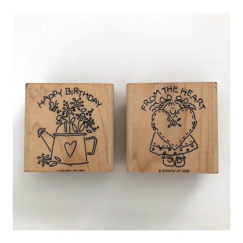 Stampin Up Happy Birthday From The Heart - 2 Rubber Stamps