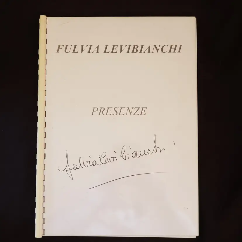 Fulvia Levi Bianchi PRESENZE Signed photo copy catalogue paper READ DESCRIPTION