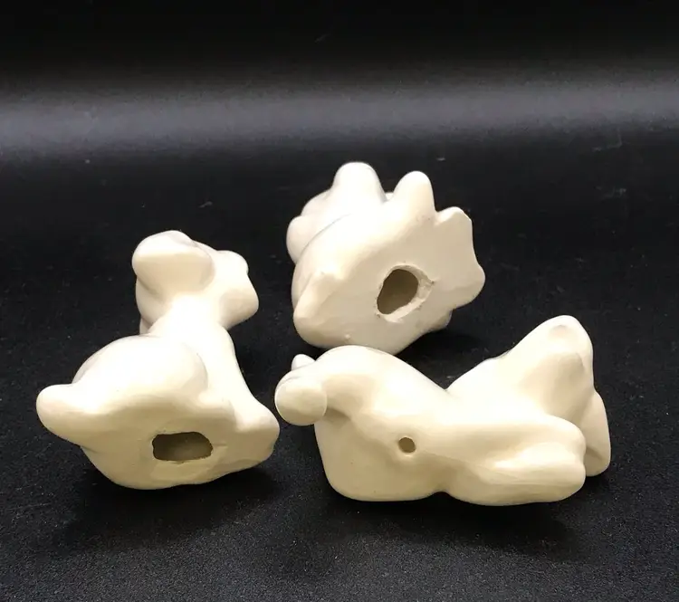 Trio of ceramic white pups #2