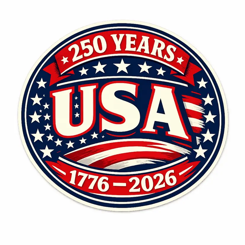 USA 250 Years 1776 - 2026 Sticker - 3” - Made to order in the USA 🇺🇸
