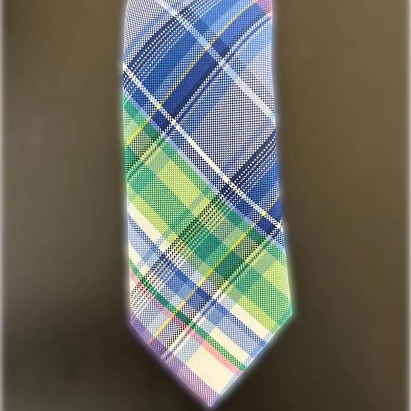 Vtg 80s Tommy Hilfiger Plaid Skinny Tie EUC