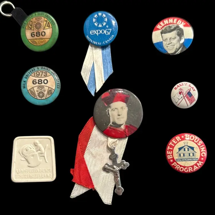 Buyers Choice of (1): Vintage MCM Collectible Pin-Back Button