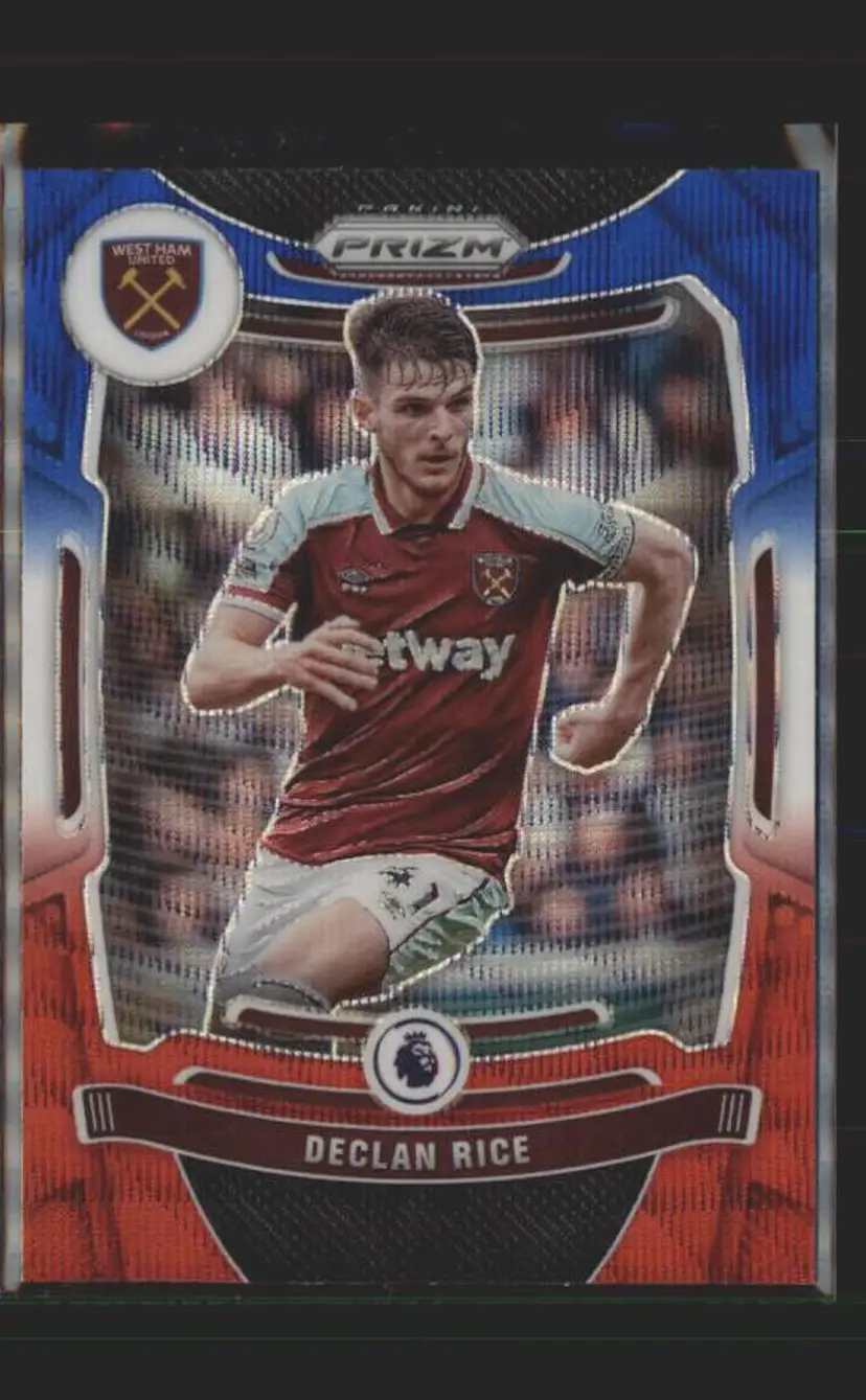 2021-22 Prizm EPL #237 Declan Rice Prizms Red White and Blue - ( 138 ) - West Ham United