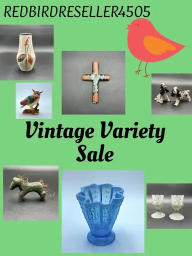 Vintage Variety Sale Glass Pottery Figurines