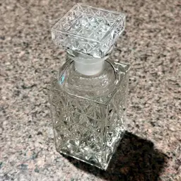 Antique SS Pierce Princess Arlene Pressed Glass Victorian Perfume Bottle w Stopper 1890s-1910