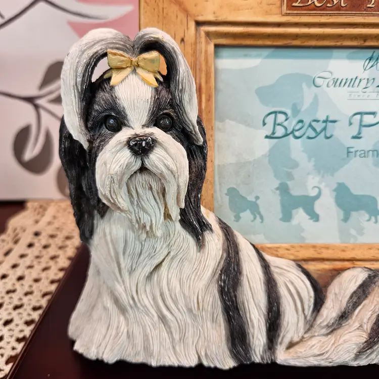 "Best Friends" Shih Tzu Lhasa Apso Tabletop Picture Frame (Holds  4" x 6"photo)
