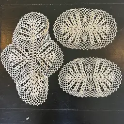 Lot of 3 Vintage Hand Crocheted Doilies #57