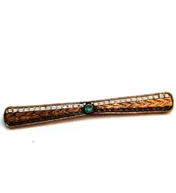 Victorian Turquoise Glass Rhinestones Antique Bar Pin Brooch Gold Tone Brass ?