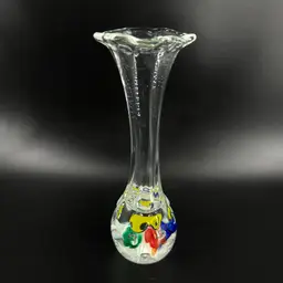 St. Clair Handblown Paperweight Fluted Vase