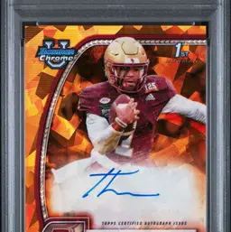 Thomas Castellanos 1st Bowman Chrome U Sapphire Orange Auto /25 PSA 10 Florida State Seminoles