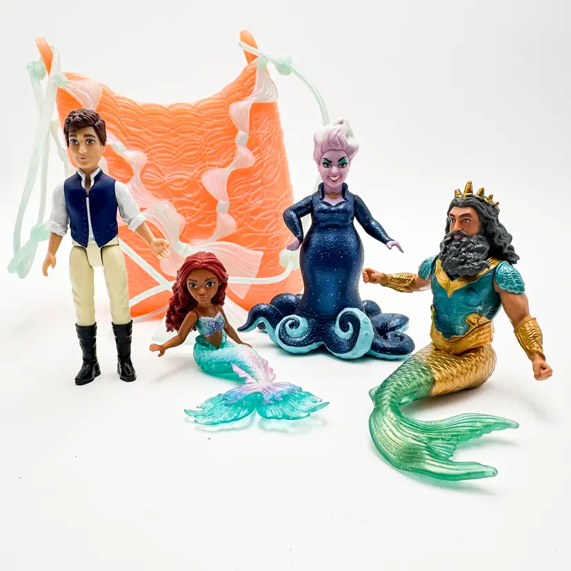 Little Mermaid Live Action Toy Figures Ariel's Purse Mattel 5 Piece Lot B25