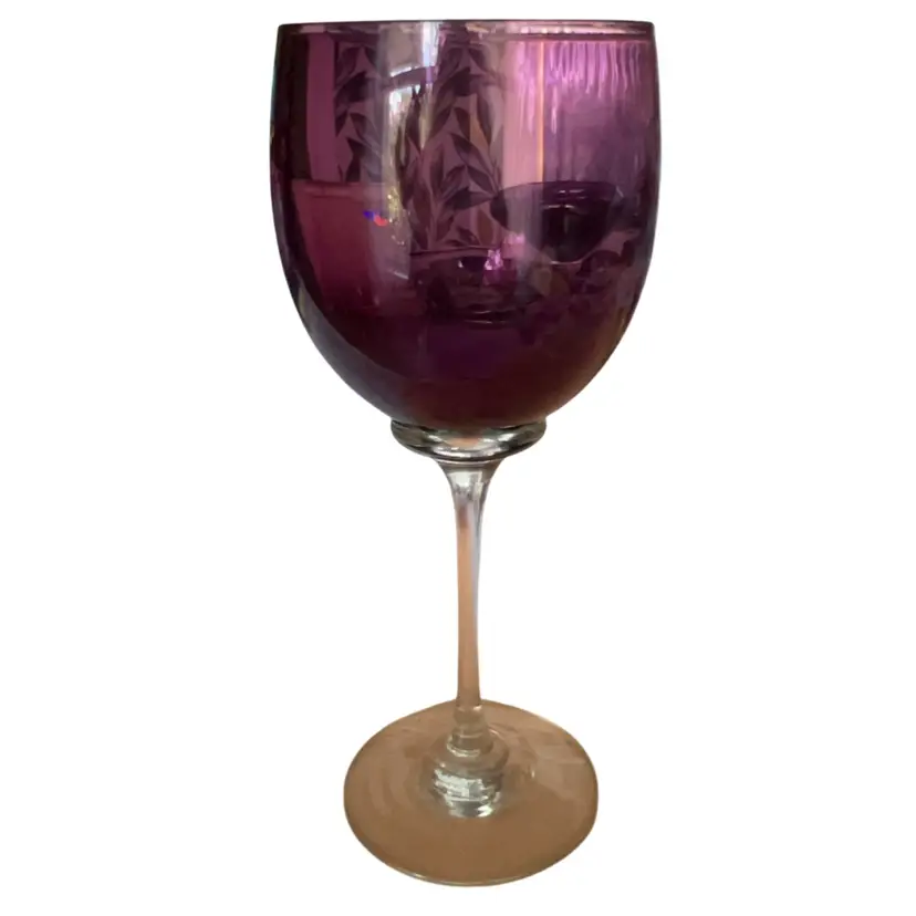 John Gilmor Handblown Purple Wine Glass 1983 Vintage