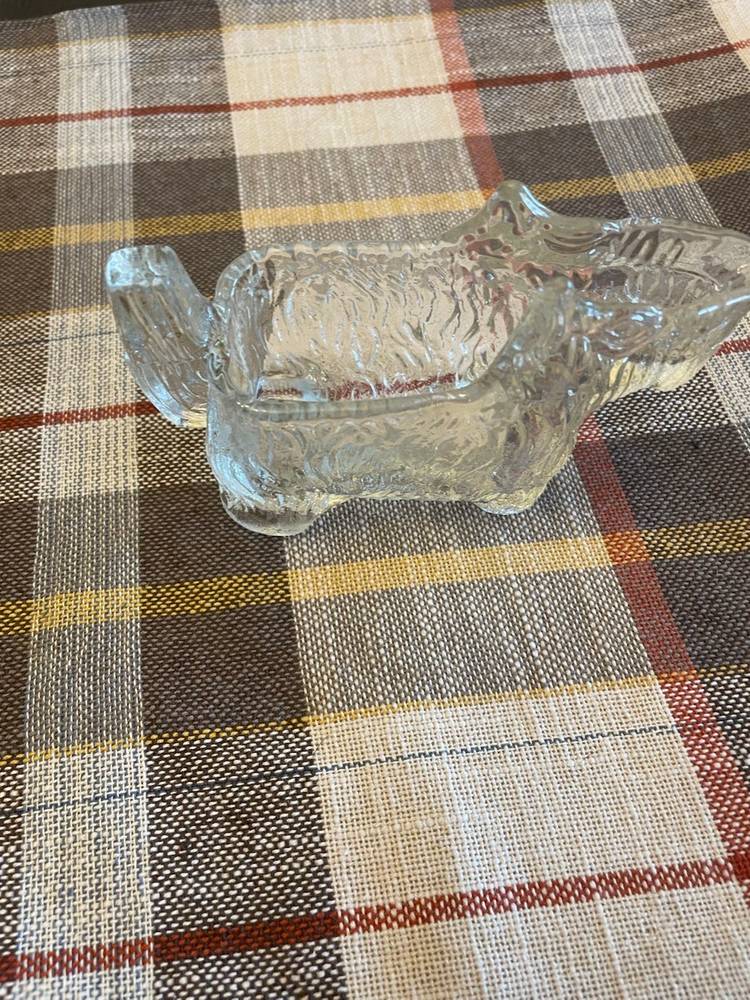 Clear Glass Scottie Terrier Dog Creamer/dish