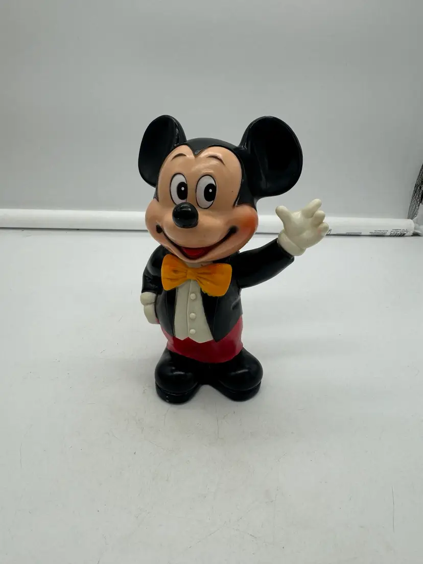 Vintage Mickey Mouse Plastic Bank Walt Disney Productions