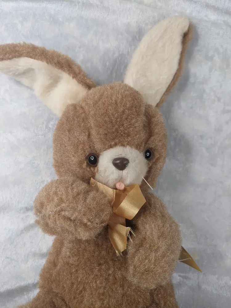 VTG Plush Stuffed Animal Bunny Rabbit Knickerbocker Animals of Distinction 15" Toy Brown White Tags Gift Childhood 60s Easter